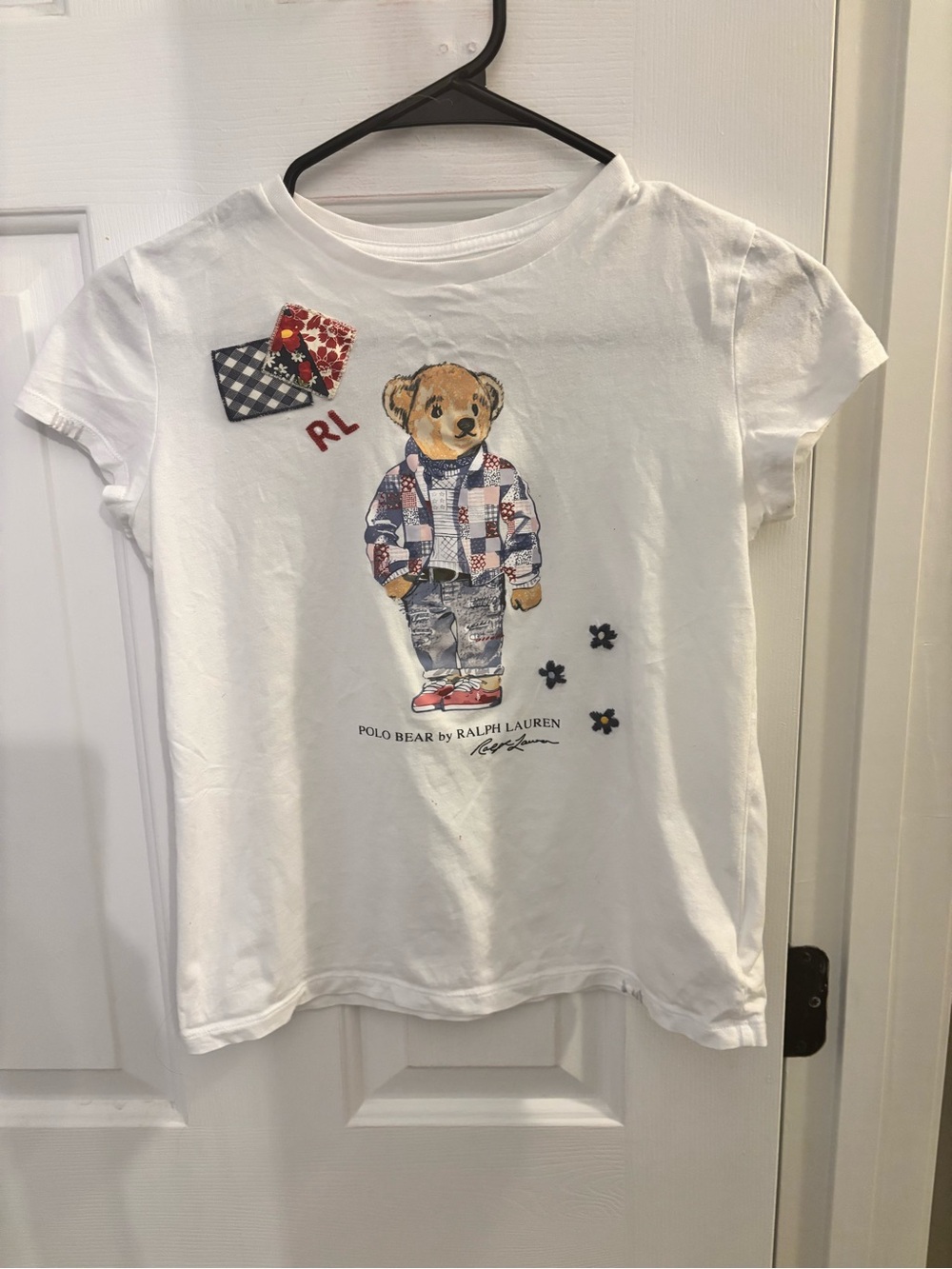 Polo by Ralph Lauren White Tee with Bear in Plaid Jacket